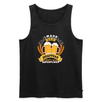 Beer Brewing I Make Beer Disappear - Men's Premium Organic Tank Top - black - Front - Michal (187cm)
