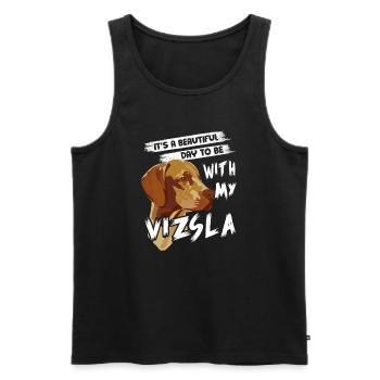 Beautiful Day With Vizsla - Men's Premium Organic Tank Top - black - Front - Michal (187cm)