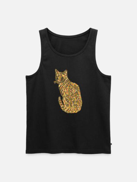 Bengal Cat Geometric - Men's Premium Organic Tank Top - black