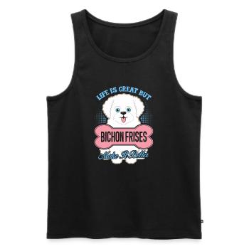 Bichon Frises Make Life Better - Men's Premium Organic Tank Top - black - Front - Michal (187cm)
