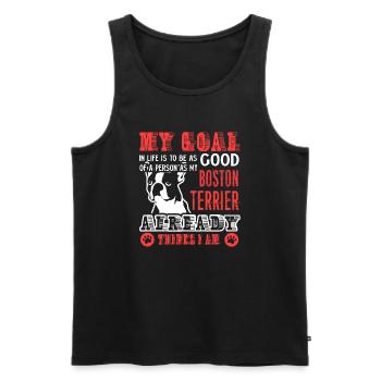 Try To Be A Good Boston Terrier - Men's Premium Organic Tank Top - black - Front - Michal (187cm)