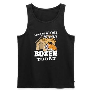 Boxer Dog Shirt Leave Me Alone - Men's Premium Organic Tank Top - black - Front - Michal (187cm)