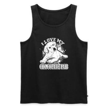 I Love Chocolate Labrador - Men's Premium Organic Tank Top - black - Front - AI Model Male 178 light (178cm)