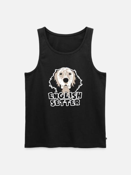 Cute English Setter Face - Men's Premium Organic Tank Top - black