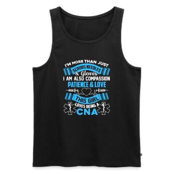 CNA Loves Being A CNA - Men's Premium Organic Tank Top - black - Front - Michal (187cm)