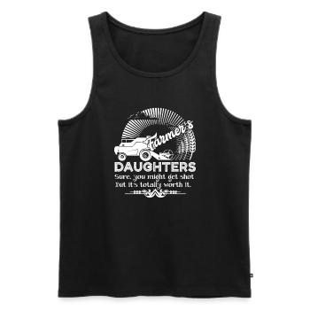 Farmer Funny Farmer's Daughter - Men's Premium Organic Tank Top - black - Front - Michal (187cm)