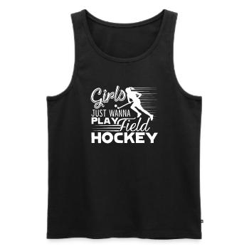 Field Hockey Girl Just Wanna Play - Men's Premium Organic Tank Top - black - Front - Michal (187cm)
