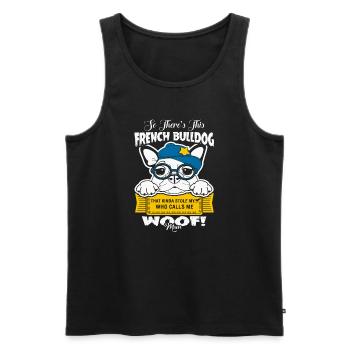French Bulldog Calls Me Mom - Men's Premium Organic Tank Top - black - Front - Michal (187cm)