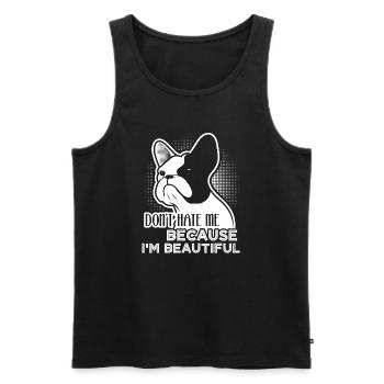French Bulldog Dog Lover - Men's Premium Organic Tank Top - black - Front - AI Model Male 178 light (178cm)