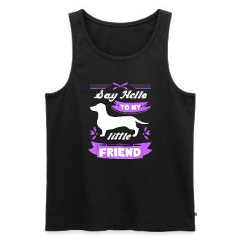 Dachshund Say Hello To My Dachshund - Men's Premium Organic Tank Top - black - Front - Michal (187cm)