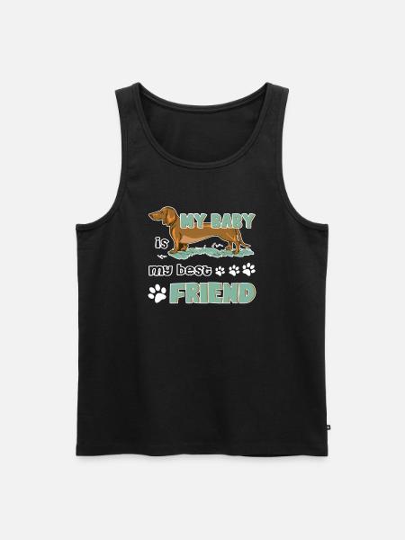 Dachshund Is My Best Friend - Men's Premium Organic Tank Top - black