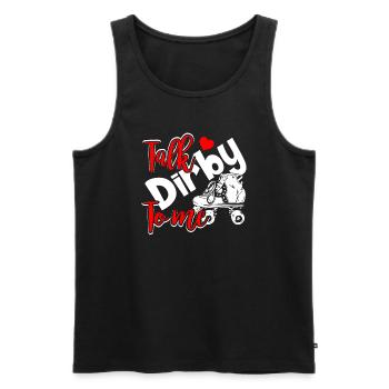 Roller Derby Talk Dirby To Me - Men's Premium Organic Tank Top - black - Front - Michal (187cm)