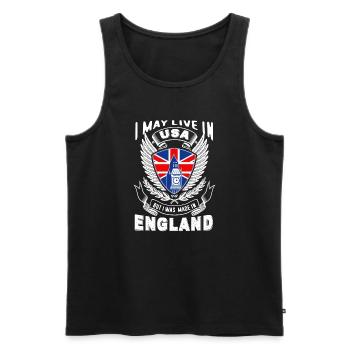 I May Live In USA But I Was Made In England - Men's Premium Organic Tank Top - black - Front - Michal (187cm)