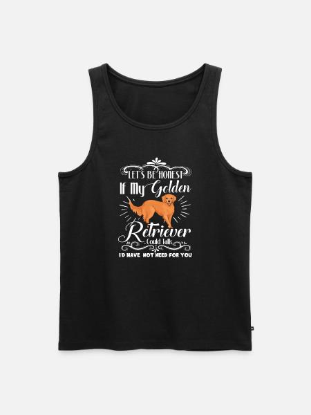 Funny Golden Retriever Dog - Men's Premium Organic Tank Top - black