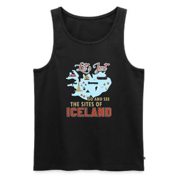 Let's Just Go And See The Sites Of Iceland - Men's Premium Organic Tank Top - black - Front - Michal (187cm)