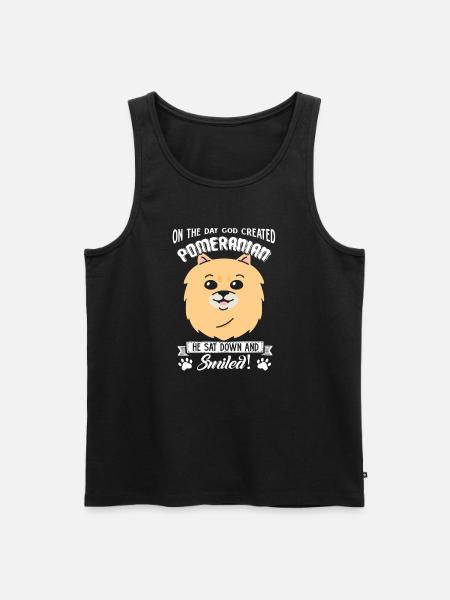God Created Pomeranian - Men's Premium Organic Tank Top - black