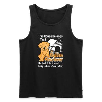 This House Belongs To A Golden Retriever - Men's Premium Organic Tank Top - black - Front - Michal (187cm)