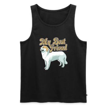 Great Pyrenees Is My Best Friend - Men's Premium Organic Tank Top - black - Front - Michal (187cm)