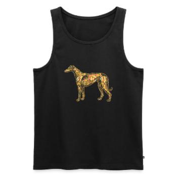 Greyhound Geometric - Men's Premium Organic Tank Top - black - Front - AI Model Male 178 light (178cm)