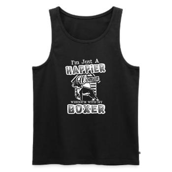 I'm Just A Happier Woman With My Boxer Dog - Men's Premium Organic Tank Top - black - Front - AI Model Male 178 light (178cm)