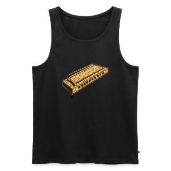 Harmonica Geometric - Men's Premium Organic Tank Top - black - Front - AI Model Male 178 light (178cm)