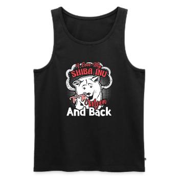 I Love My Shiba Inu To The Moon And Back - Men's Premium Organic Tank Top - black - Front - Michal (187cm)