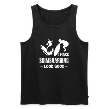 I Make Skimboarding Look Good - Men's Premium Organic Tank Top - black - Front - Michal (187cm)