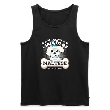 I Talk To My Maltese - Men's Premium Organic Tank Top - black - Front - Michal (187cm)
