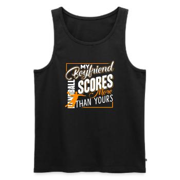Handball My Handball Boyfriend Scores - Men's Premium Organic Tank Top - black - Front - Michal (187cm)