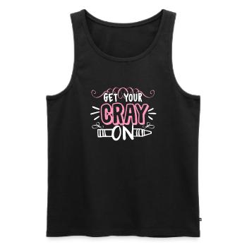 Kindergarten Teacher Get Your Cray On - Men's Premium Organic Tank Top - black - Front - Michal (187cm)