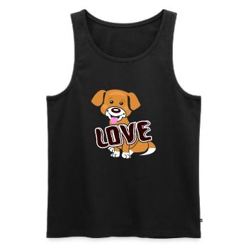 Love Golden Retriever - Men's Premium Organic Tank Top - black - Front - Michal (187cm)