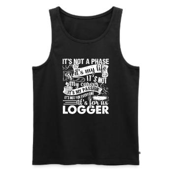 Logger Is My Passion - Men's Premium Organic Tank Top - black - Front - Michal (187cm)