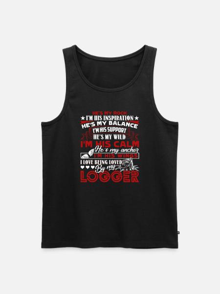 Logger Loved By My Logger - Men's Premium Organic Tank Top - black