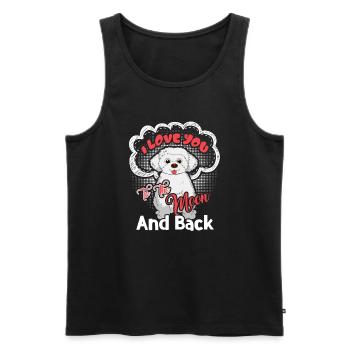 I Love My Maltese To The Moon And Back - Men's Premium Organic Tank Top - black - Front - Michal (187cm)