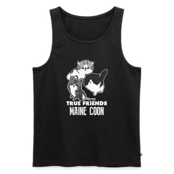 Maine Coon Cat True Friends - Men's Premium Organic Tank Top - black - Front - AI Model Male 178 light (178cm)