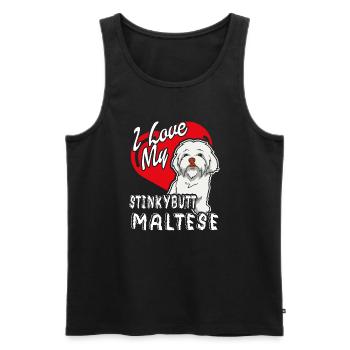 I Love My Stinky Butt Maltese - Men's Premium Organic Tank Top - black - Front - Michal (187cm)