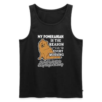 My Pomeranian The Reason I Wake Up Early - Men's Premium Organic Tank Top - black - Front - Michal (187cm)