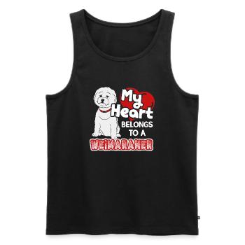 My Heart Belongs To Weimaraner - Men's Premium Organic Tank Top - black - Front - Michal (187cm)