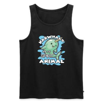 Narwhal Narwhals Are My Spirit Animal - Men's Premium Organic Tank Top - black - Front - Michal (187cm)