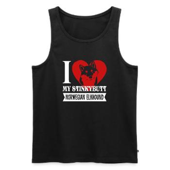 I Love My Norwegian Elkhound - Men's Premium Organic Tank Top - black - Front - Michal (187cm)
