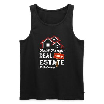 Real Estate Agent Faith Family Real Estate - Men's Premium Organic Tank Top - black - Front - Michal (187cm)