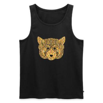 Red Panda Geometric - Men's Premium Organic Tank Top - black - Front - AI Model Male 178 light (178cm)