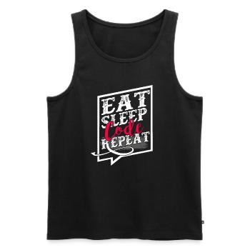 Programmer Eat Sleep Code Repeat - Men's Premium Organic Tank Top - black - Front - Michal (187cm)