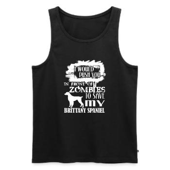 Save My Brittany Spaniel - Men's Premium Organic Tank Top - black - Front - Michal (187cm)