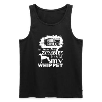 Save My Whippet Dog - Men's Premium Organic Tank Top - black - Front - Michal (187cm)