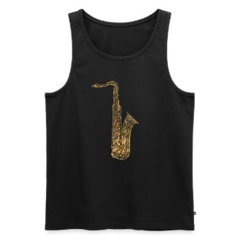 Saxophone Geometric - Men's Premium Organic Tank Top - black - Front - Michal (187cm)