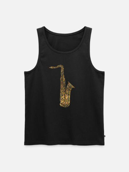 Saxophone Geometric - Men's Premium Organic Tank Top - black