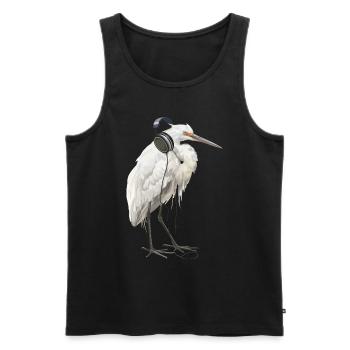 Reiher Vogel - Männer Premium Bio Tank Top - Schwarz - Vorne - AI Model Male 178 light (178cm)