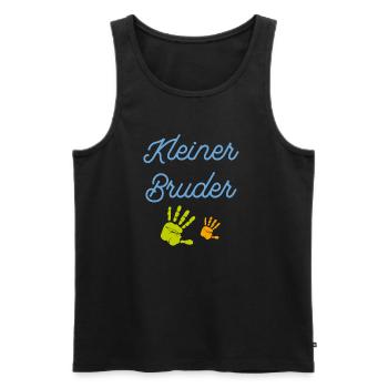 Kleiner Bruder T-Shirt - Männer Premium Bio Tank Top - Schwarz - Vorne - Michal (187cm)