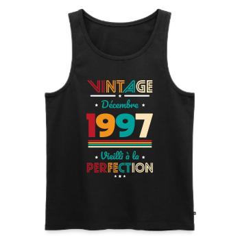 Anniversaire 25 ans - Décembre 1997 Vintage - Débardeur bio Premium Homme - noir - Devant - Michal (187cm)